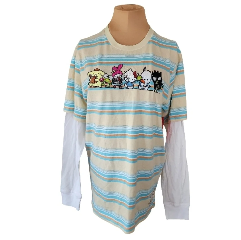 Hello Kitty & Friends Kawaii Mart Striped Tee XS BoxLunch 2022 Sanrio Cute‎
